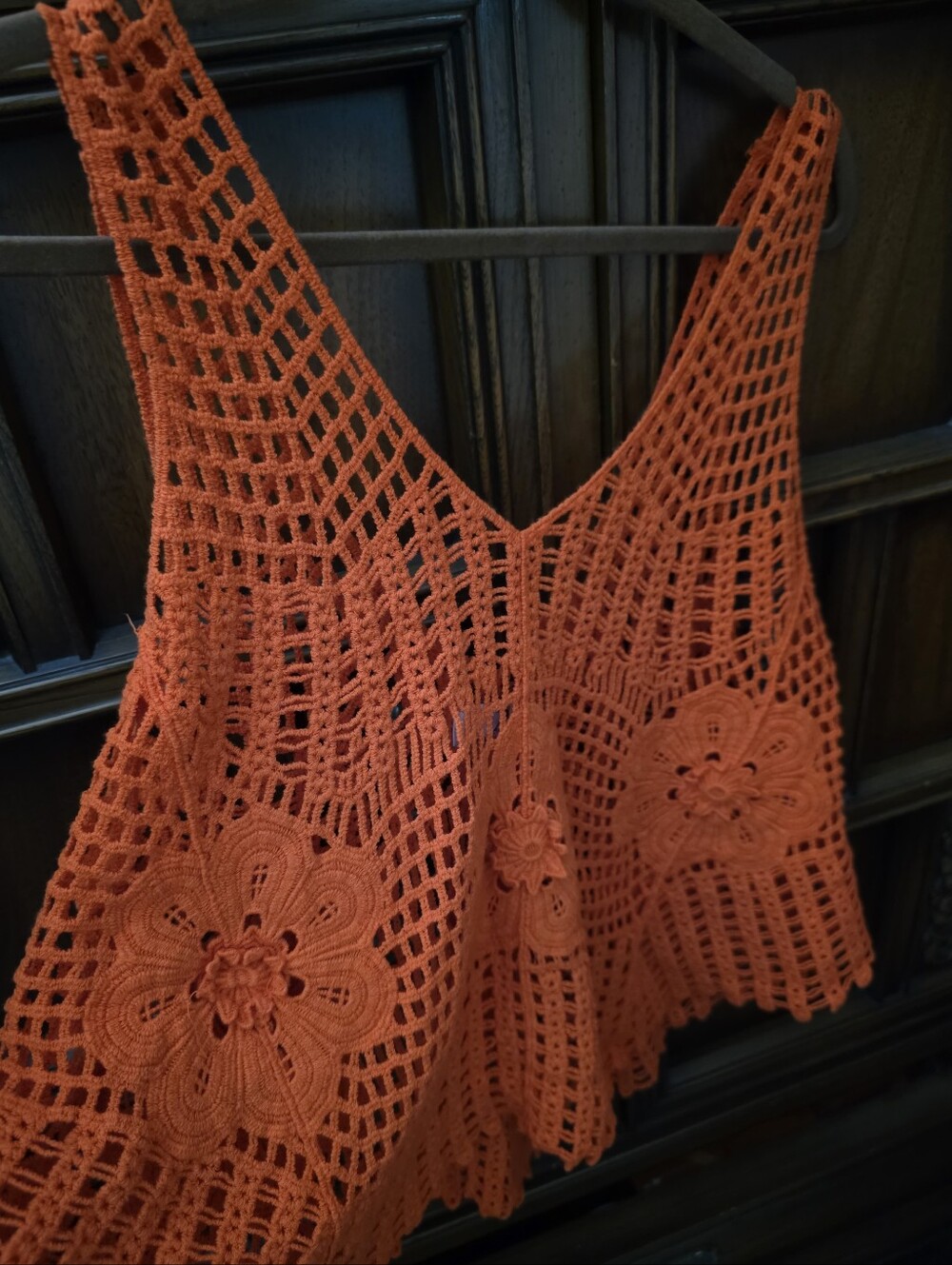 Cotton Crocheted Floral Cropped Tank, Fall Staple Piece, Layer Friendly.